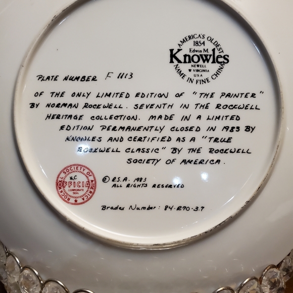 NORMAN ROCKWELL COLLECTER PLATE - Picture 2 of 2